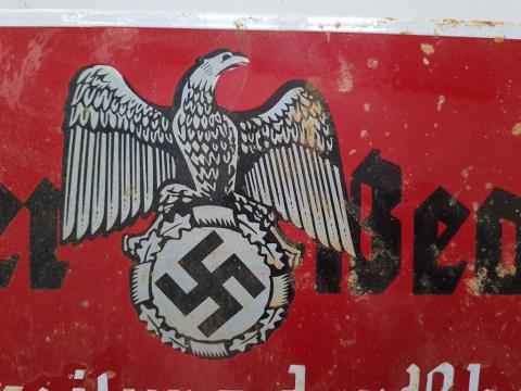 WW2 German Nazi nice wall metal sign from the gazette Völkischer Beobachter WW2 German Nazi nice wall metal sign from the gazette Völkischer Beobachter