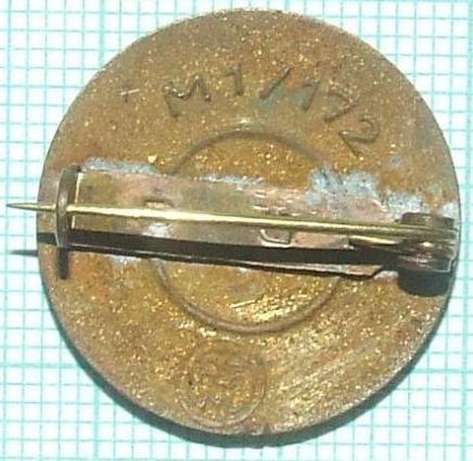 WW2 German Nazi NSDAP Adolf Hitler third reich membership pin by RZM m1/172