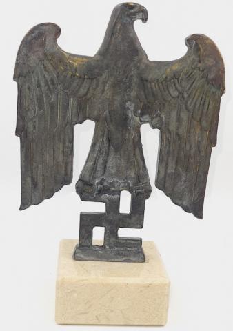 WW2 German Nazi NSDAP Desktop eagle statue podium flag pennant adolf hitler original sale