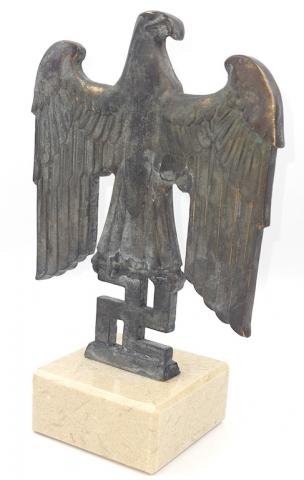 WW2 German Nazi NSDAP Desktop eagle statue podium flag pennant adolf hitler original sale