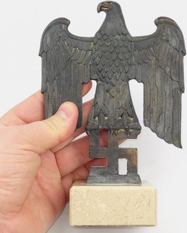 WW2 German Nazi NSDAP Desktop eagle statue podium flag pennant adolf hitler original sale