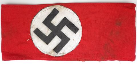 WW2 German Nazi NSDAP early tunic removed armband original Waffen SS regulation stamp