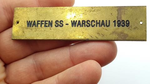 Ww2 German Nazi Poland Invasion Waffen SS Warschau 1939 metal plate
