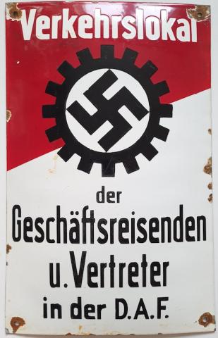 WW2 German Nazi RAD DAF Workers association of the Third Reich wall metal sign