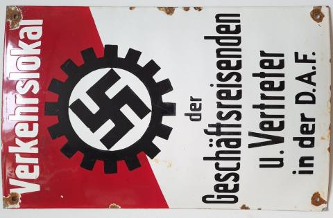 WW2 German Nazi RAD DAF Workers association of the Third Reich wall metal sign