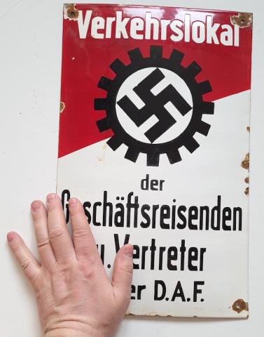 WW2 German Nazi RAD DAF Workers association of the Third Reich wall metal sign