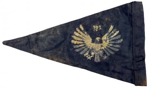 Ww2 German Nazi rare Hitler Youth HJ flag pennant for unit 323 both sides rough
