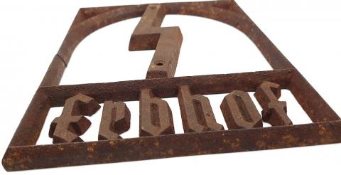 WW2 GERMAN NAZI AGRICULTURE original plate WAFFEN SS METAL SIGN ERBHOF SS FORCED LABOUR