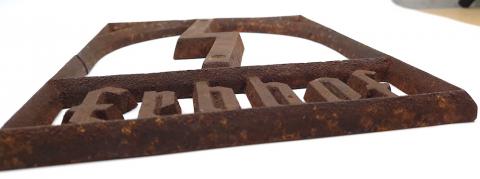 WW2 GERMAN NAZI AGRICULTURE original plate WAFFEN SS METAL SIGN ERBHOF SS FORCED LABOUR