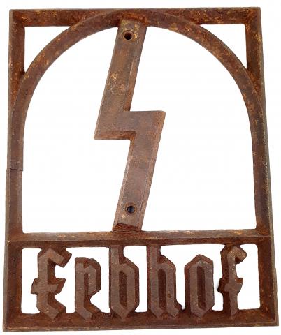 WW2 GERMAN NAZI AGRICULTURE original plate WAFFEN SS METAL SIGN ERBHOF SS FORCED LABOUR