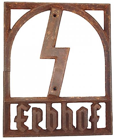 WW2 GERMAN NAZI AGRICULTURE original plate WAFFEN SS METAL SIGN ERBHOF SS FORCED LABOUR