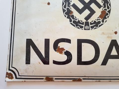 Ww2 German Nazi RARE Third Reich Fuhrer admin building NSDAP wall enamel sign original militaria