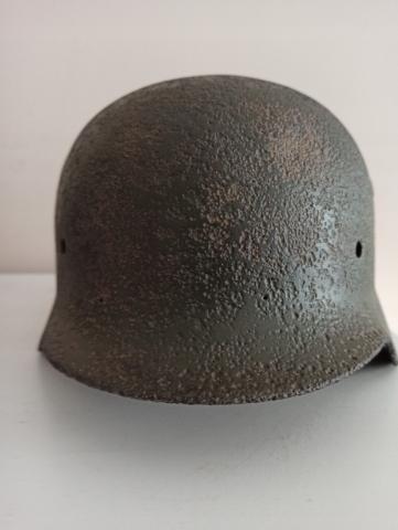 WW2 German Nazi RARE Waffen SS M35 double decals helmet shell battlefield found