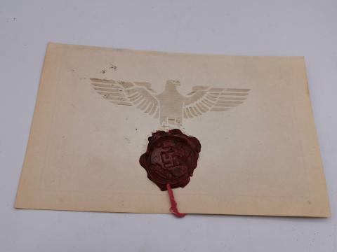 WW2 German Nazi rare Waffen SS sealed, stamped map from a UK location