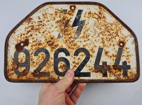 Ww2 German Nazi RARE Waffen SS troops truck or tank panzer licence plate