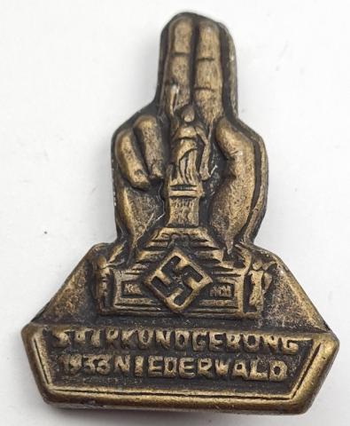 WW2 German Nazi Third Reich early Badge Saar rally 1933 Niederwald Saarkundgebung