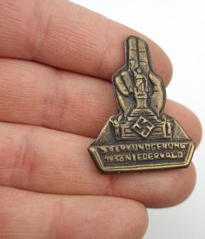 WW2 German Nazi Third Reich early Badge Saar rally 1933 Niederwald Saarkundgebung