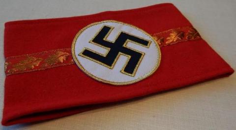 WW2 German Nazi Third Reich high rank officer NSDAP armband with oakleaves
