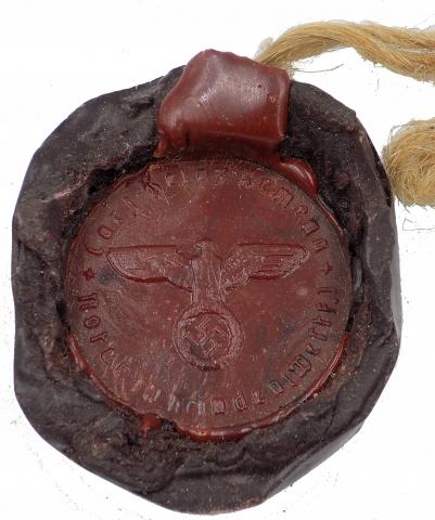 WW2 German Nazi Third Reich WAX seal for feldpost letter with eagle - swastika