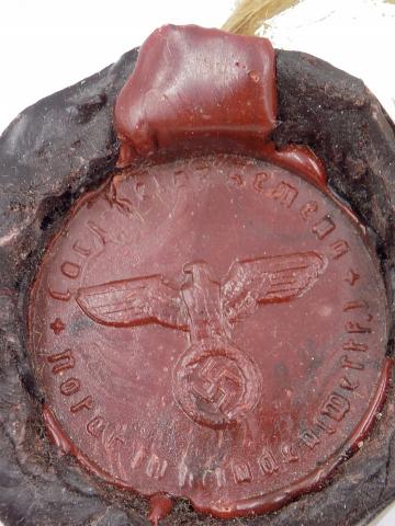 WW2 German Nazi Third Reich WAX seal for feldpost letter with eagle - swastika