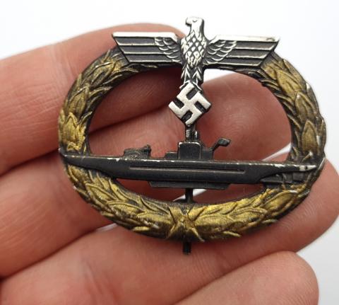 WW2 German Nazi uboat kriegsmarine badge medal award marked