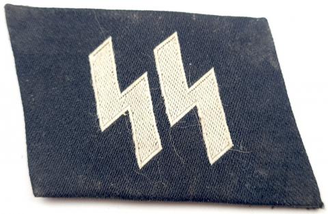 WW2 German Nazi uniform Waffen SS NCO collar tab BEVO ss runes tunic removed