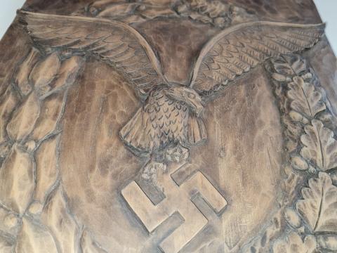 WW2 GERMAN NAZI UNIQUE HELMUT WICK LUFTWAFFE PILOT CAPTAIN TROPHEE PLAQUE PLATE COMMEMORATIVE