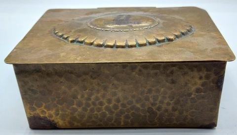 WW2 German Nazi UNIQUE WAFFEN SS metal - wood box case with SS runes and division name