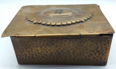WW2 German Nazi UNIQUE WAFFEN SS metal - wood box case with SS runes and division name