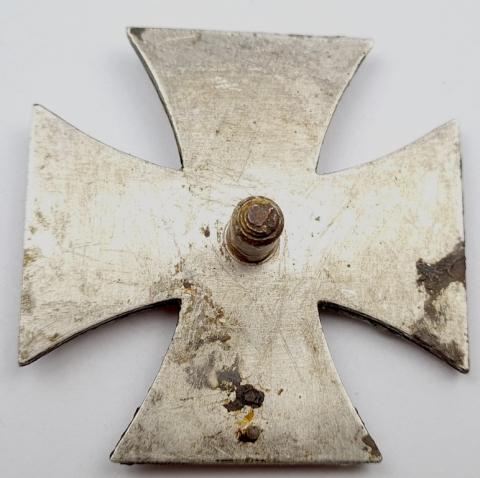 WW2 German Nazi rare Iron Cross 1st class medal award with round back pin original knight cross