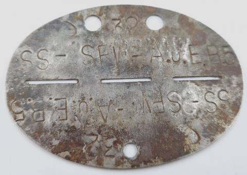 WW2 German Nazi WAffen SS dogtag from a driver of an armored vehicle dog tag relic