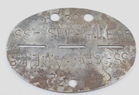 WW2 German Nazi WAffen SS dogtag from a driver of an armored vehicle dog tag relic