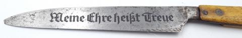 WW2 German Nazi Waffen SS hunting knife with ss dagger motto on the blade WW2 German Nazi Waffen SS hunting knife with ss dagger motto on the blade