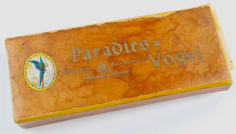 WW2 German Nazi Waffen SS Kantine Harmonica stamped with case & paper