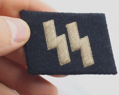 WW2 German Nazi Waffen SS NCO Collar tab set RZM tags tunic removed