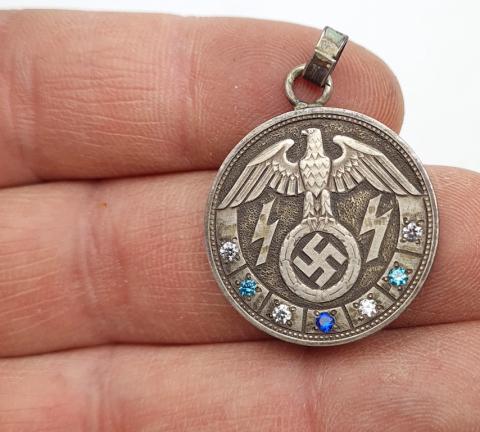 WW2 German Nazi Waffen SS Panzer totenkopf custom made SS medaillon