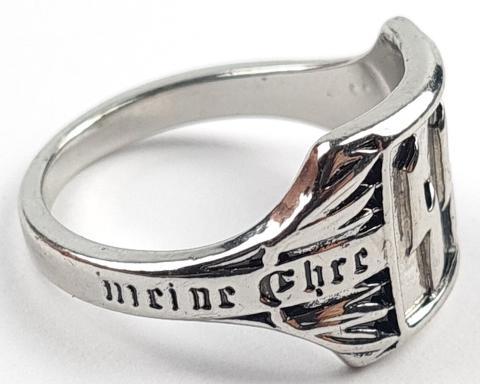 WW2 German Nazi Waffen SS totenkopf silver ring for sale a vendre original wwii WW2 German Nazi Waffen SS totenkopf silver ring for sale a vendre original wwii