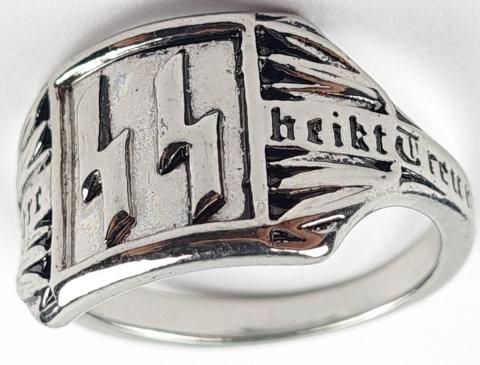 WW2 German Nazi Waffen SS totenkopf silver ring for sale a vendre original wwii WW2 German Nazi Waffen SS totenkopf silver ring for sale a vendre original wwii
