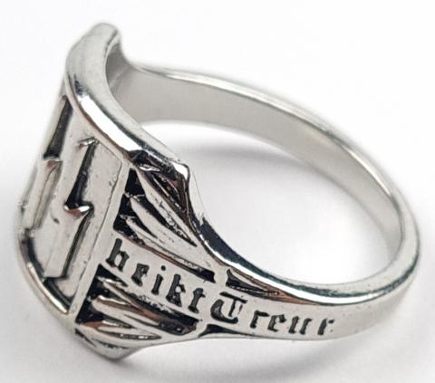 WW2 German Nazi Waffen SS totenkopf silver ring  for sale a vendre original wwii