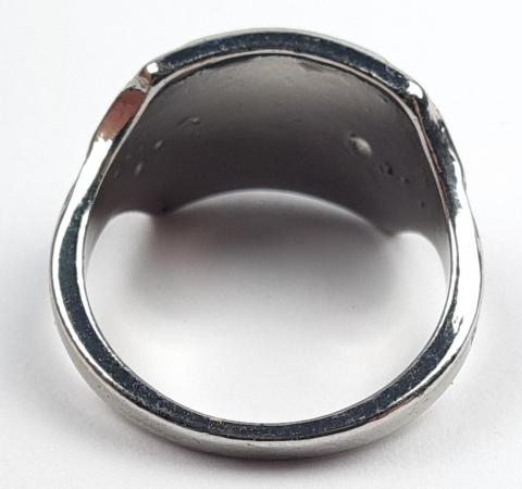 WW2 German Nazi Waffen SS totenkopf silver ring  for sale a vendre original wwii