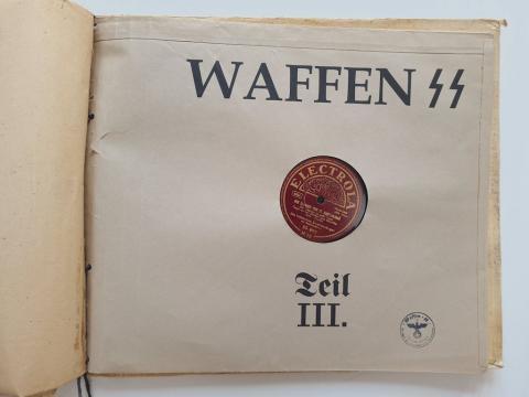 WW2 German Nazi Waffen SS set of records - gramophones from the Prague Museum with many SS stamps