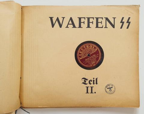 WW2 German Nazi Waffen SS set of records - gramophones from the Prague Museum with many SS stamps