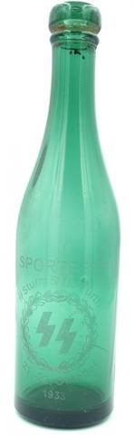 WW2 German Nazi Waffen ss sportfest glass bottle totenkopf for sale original volontaires SS