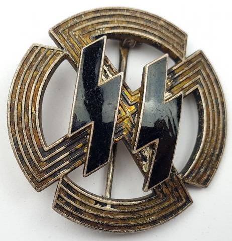 WW2 German Nazi Waffen SS sports badge in bronze medal award, unmarked