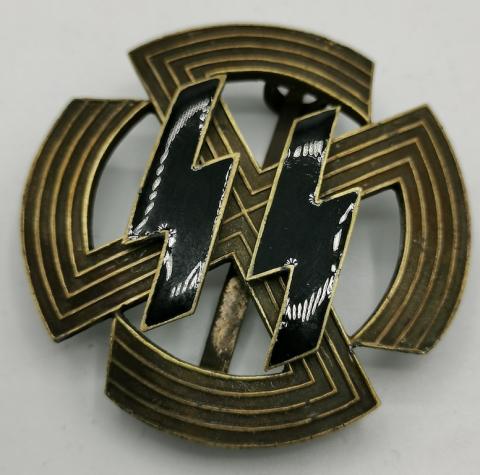WW2 German Nazi Waffen SS sports marked badge medal original award document