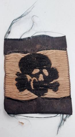 WW2 German Nazi Waffen SS Totenkopf skull cloth insignia for M43 cap tropical Bevo