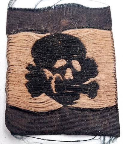 WW2 German Nazi Waffen SS Totenkopf skull cloth insignia for M43 cap tropical Bevo