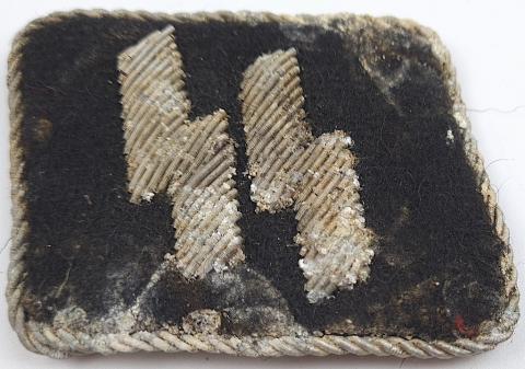 WW2 German Nazi WAFFEN SS tunic removed officer collar tab salty VET souvenir