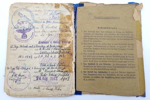 WW2 German Nazi Wehrmacht officer Soldbuch ID panzer waffen ss wehrpass