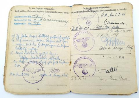 WW2 German Nazi Wehrmacht officer Soldbuch ID panzer waffen ss wehrpass